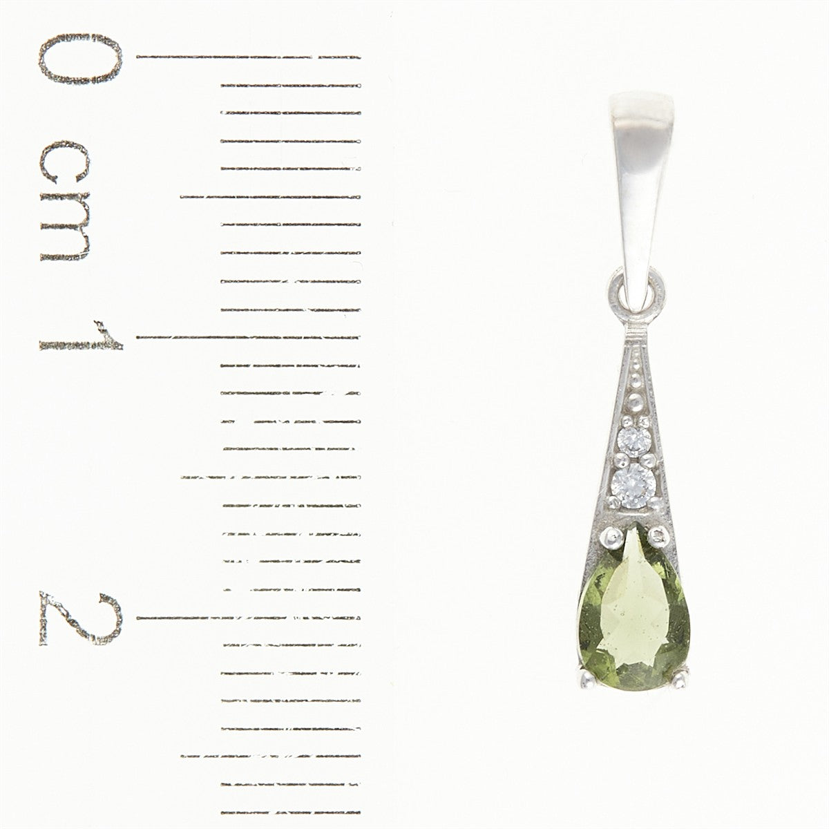 Golden pendant with moldavite and zirconia AUVZ1002-WG