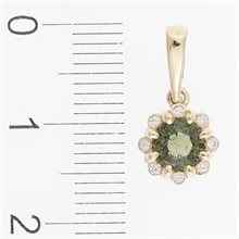 Ciondolo dorato con moldavite e zirconi AUVZ1125