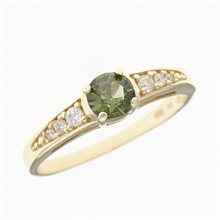 Anello in oro con moldavite e zirconi AUVZ3038