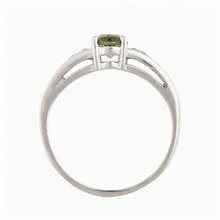 Golden ring with moldavite and zirconia AUVZ3038WG
