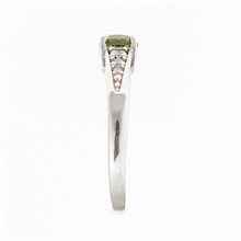 Golden ring with moldavite and zirconia AUVZ3038WG