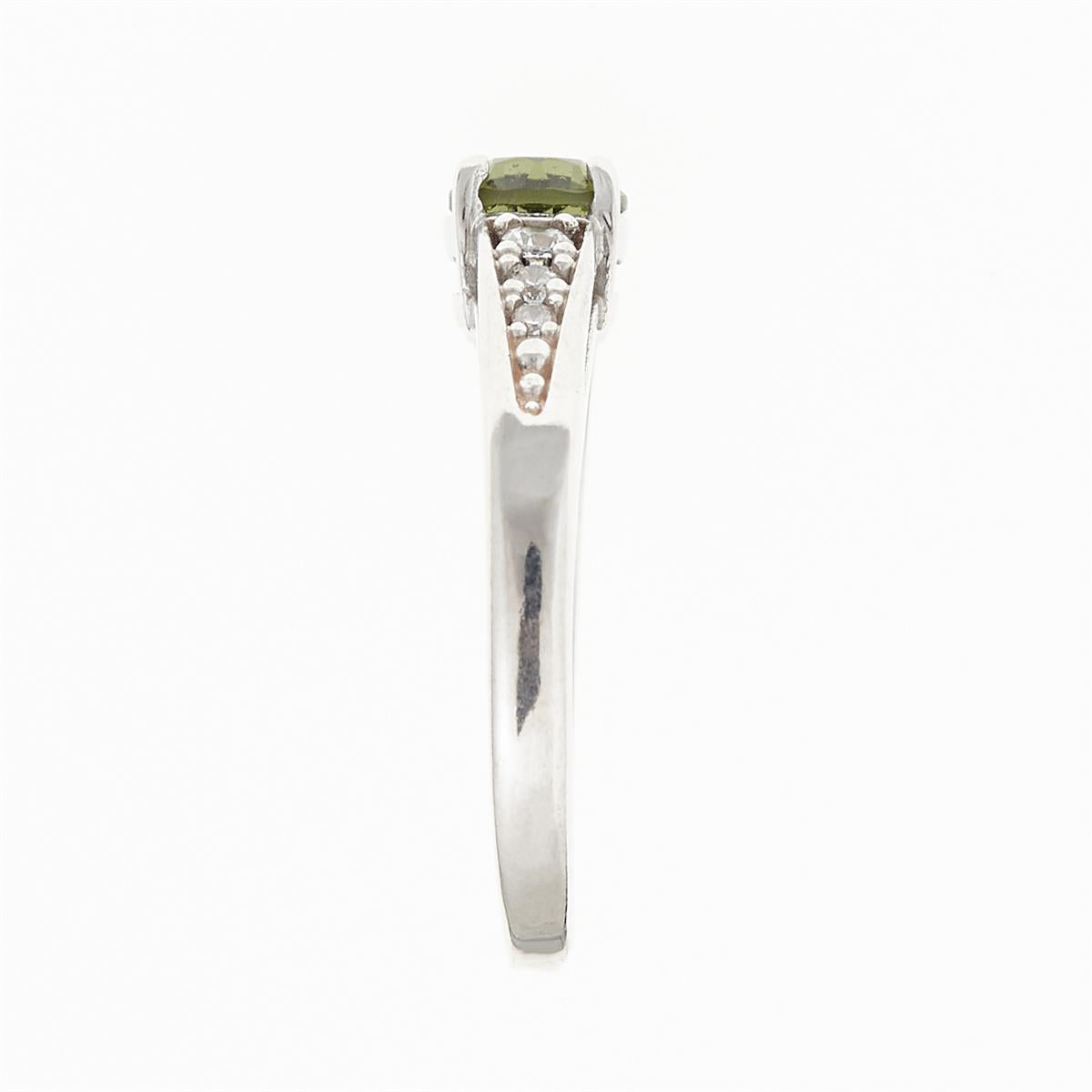 Golden ring with moldavite and zirconia AUVZ3038WG