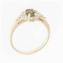 Anello in oro con moldavite e zirconi 3042