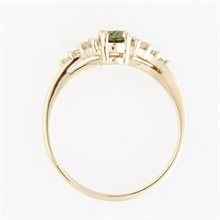 Anello in oro con moldavite e zirconi 3042