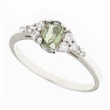 Anello in oro con moldavite e zirconi AUVZ3042WG