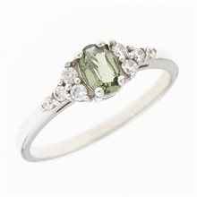 Anello in oro con moldavite e zirconi AUVZ3042WG