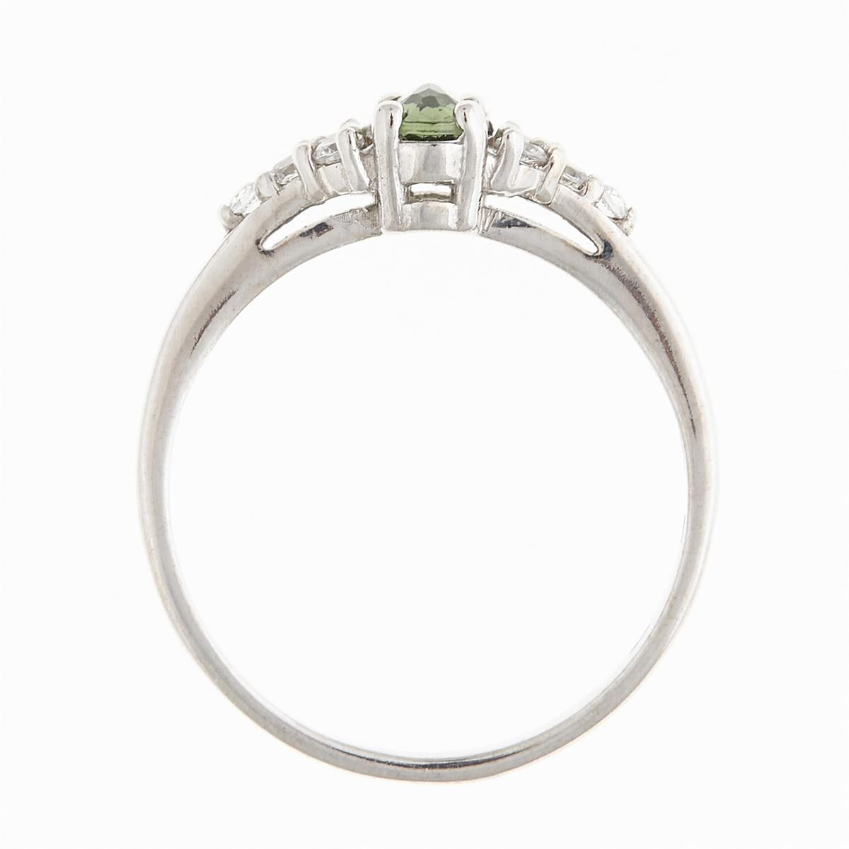 Golden ring with moldavite and zirconia AUVZ3042WG