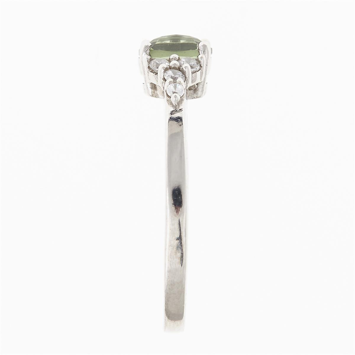 Golden ring with moldavite and zirconia AUVZ3042WG