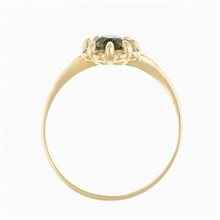 Anello in oro con moldavite e zirconi 3125