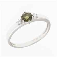 Anello in oro con moldavite e zirconi 3220