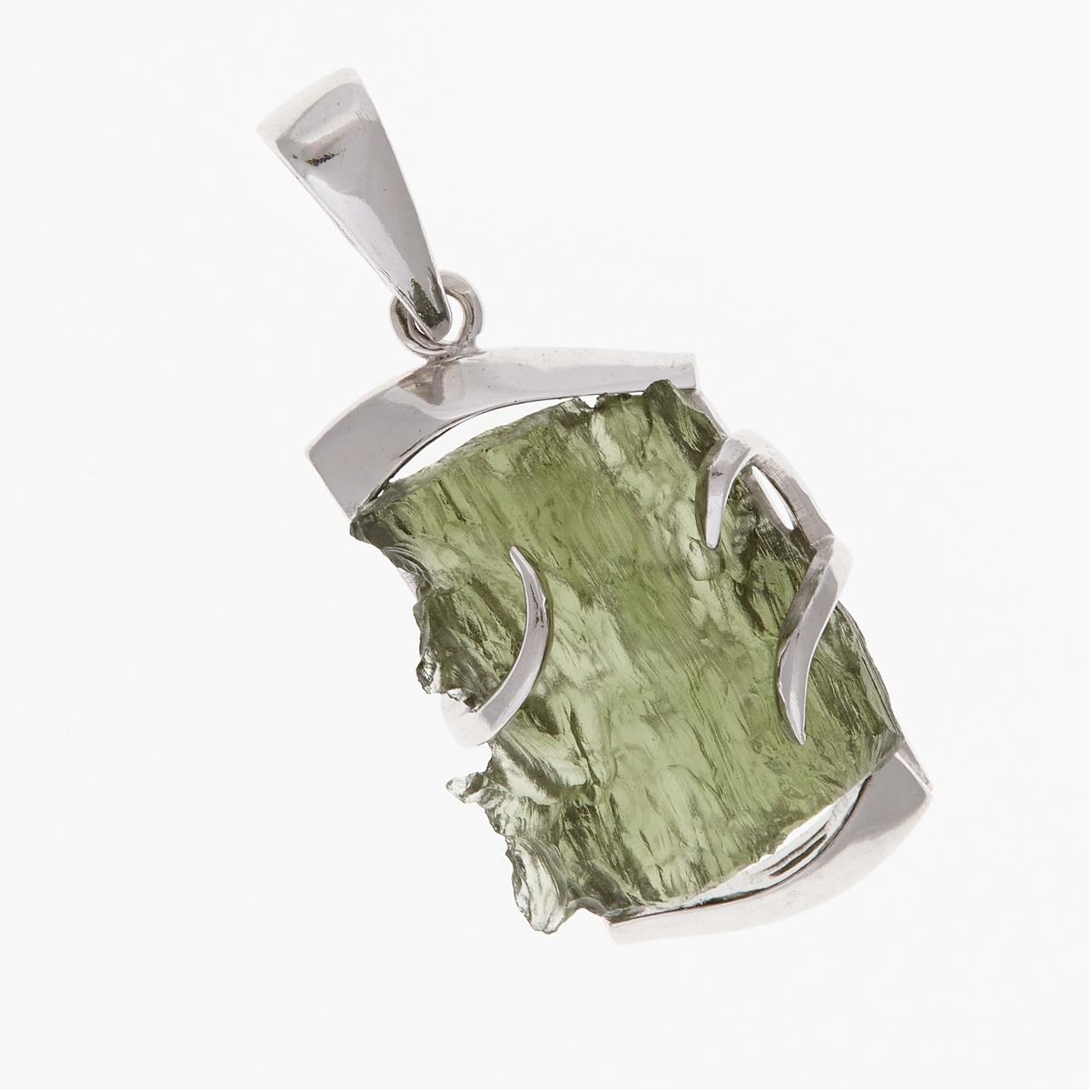 Silver pendant with moldavite 6649