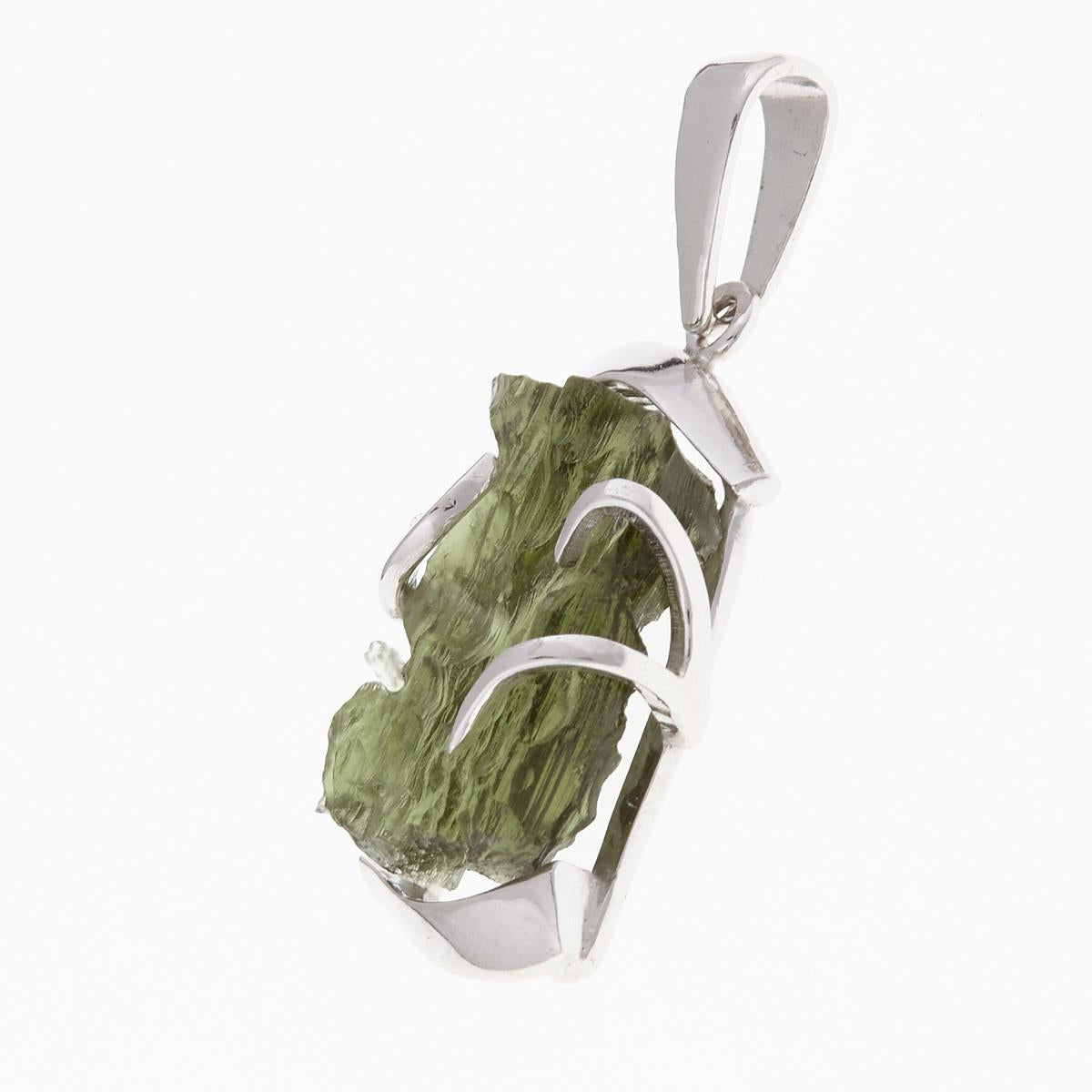 Silver pendant with moldavite 6649