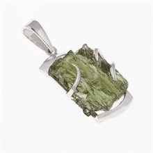 Silver pendant with moldavite 6649