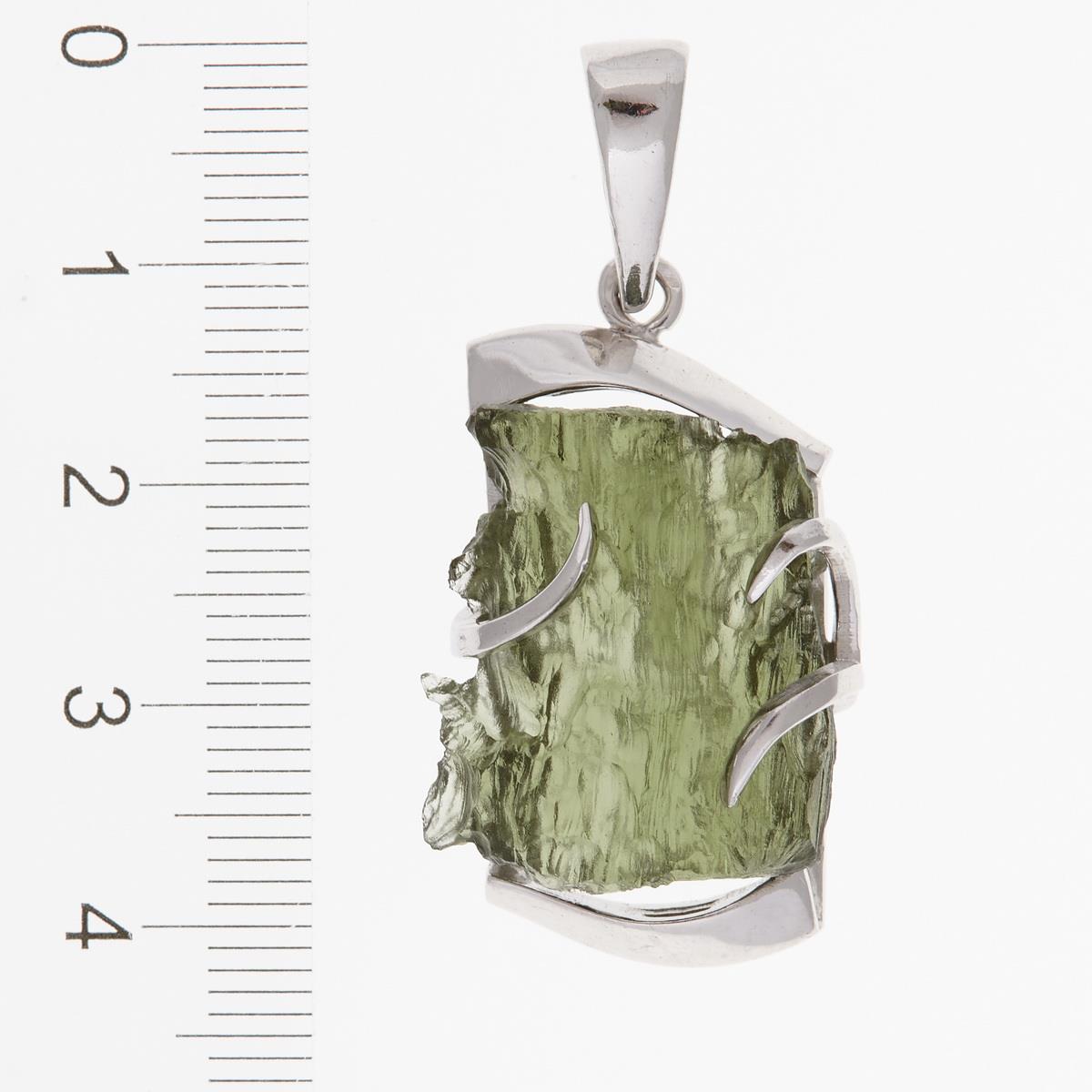 Silver pendant with moldavite 6649