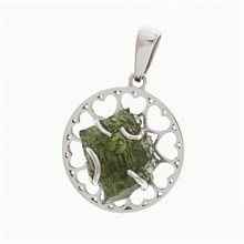 Silver pendant with moldavite 7436