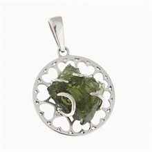 Silver pendant with moldavite 7436