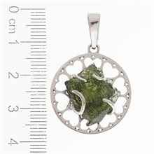 Silver pendant with moldavite 7436