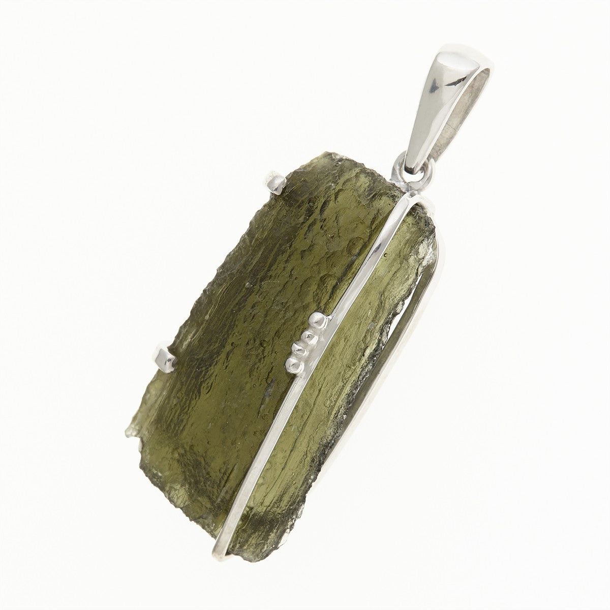 Silver pendant with moldavite 7441