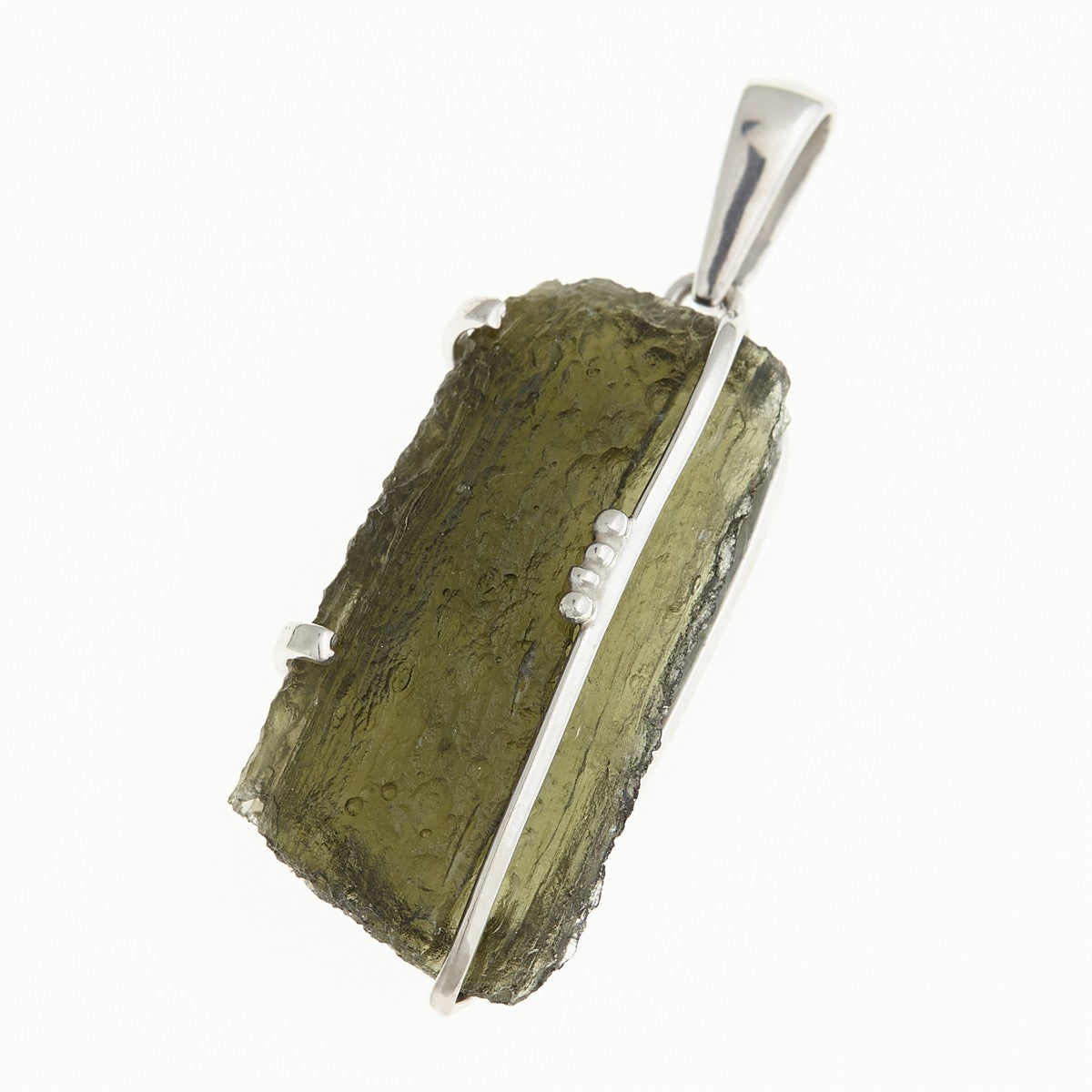 Silver pendant with moldavite 7441