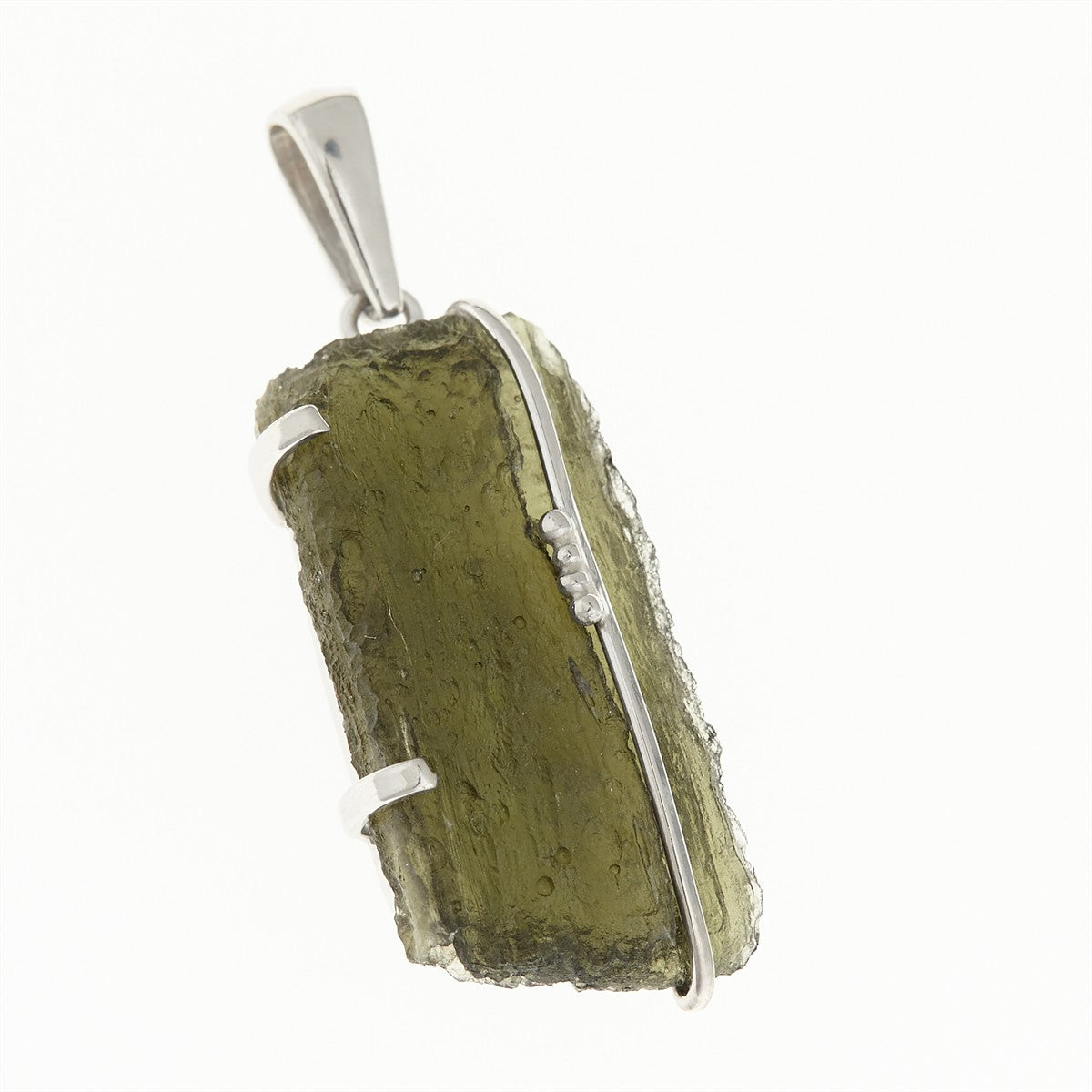 Silver pendant with moldavite 7441