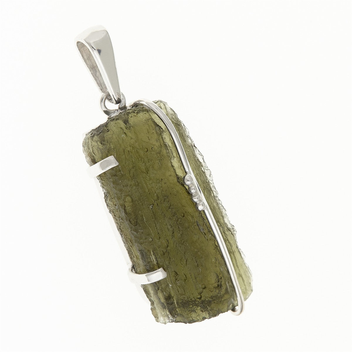 Silver pendant with moldavite 7441