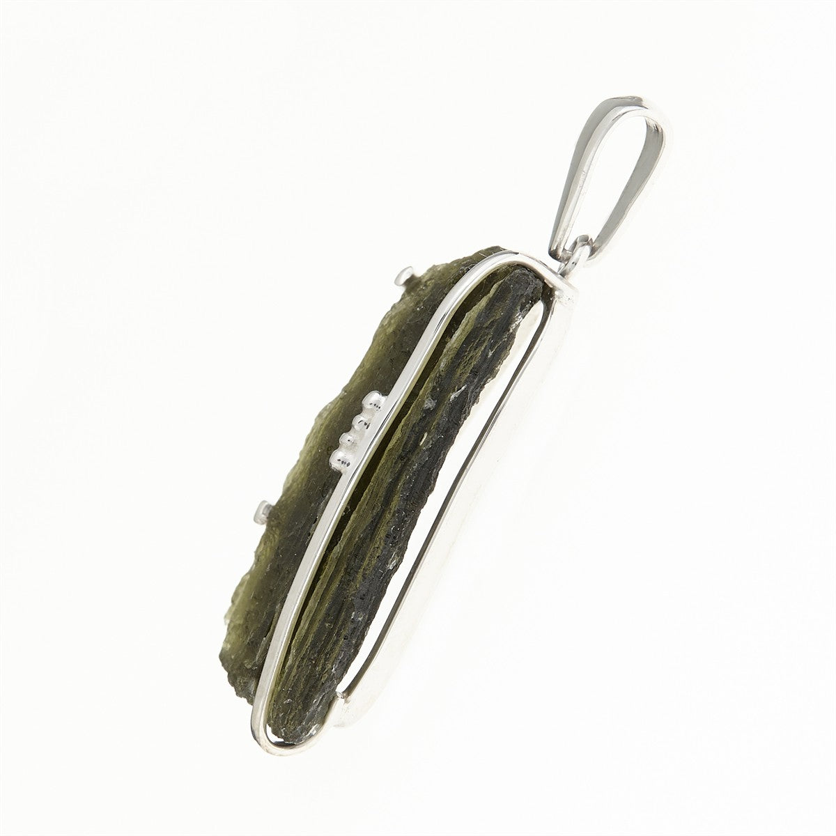Silver pendant with moldavite 7441