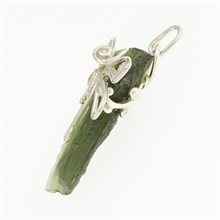Ciondolo in argento con moldavite e zirconi - libellula DR10412