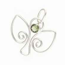 Silver pendant with moldavite - angel DR25-001
