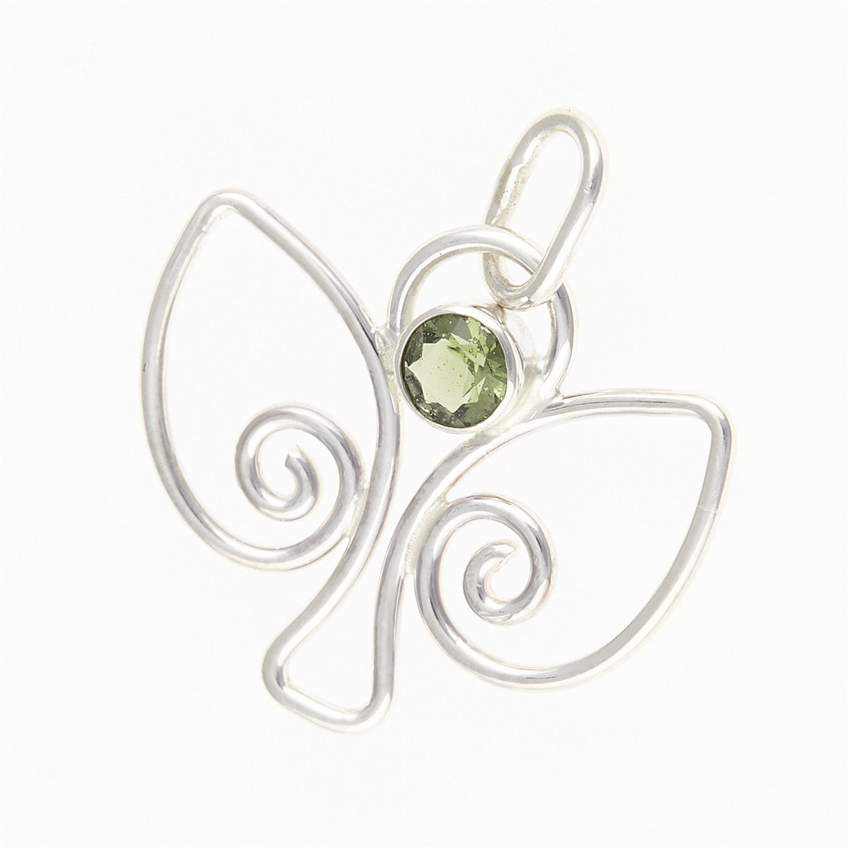 Silver pendant with moldavite - angel DR25-001