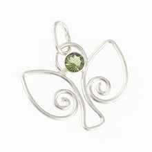 Silver pendant with moldavite - angel DR25-001