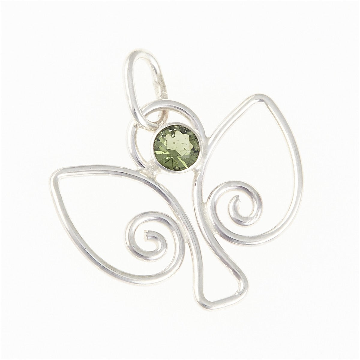 Silver pendant with moldavite - angel DR25-001