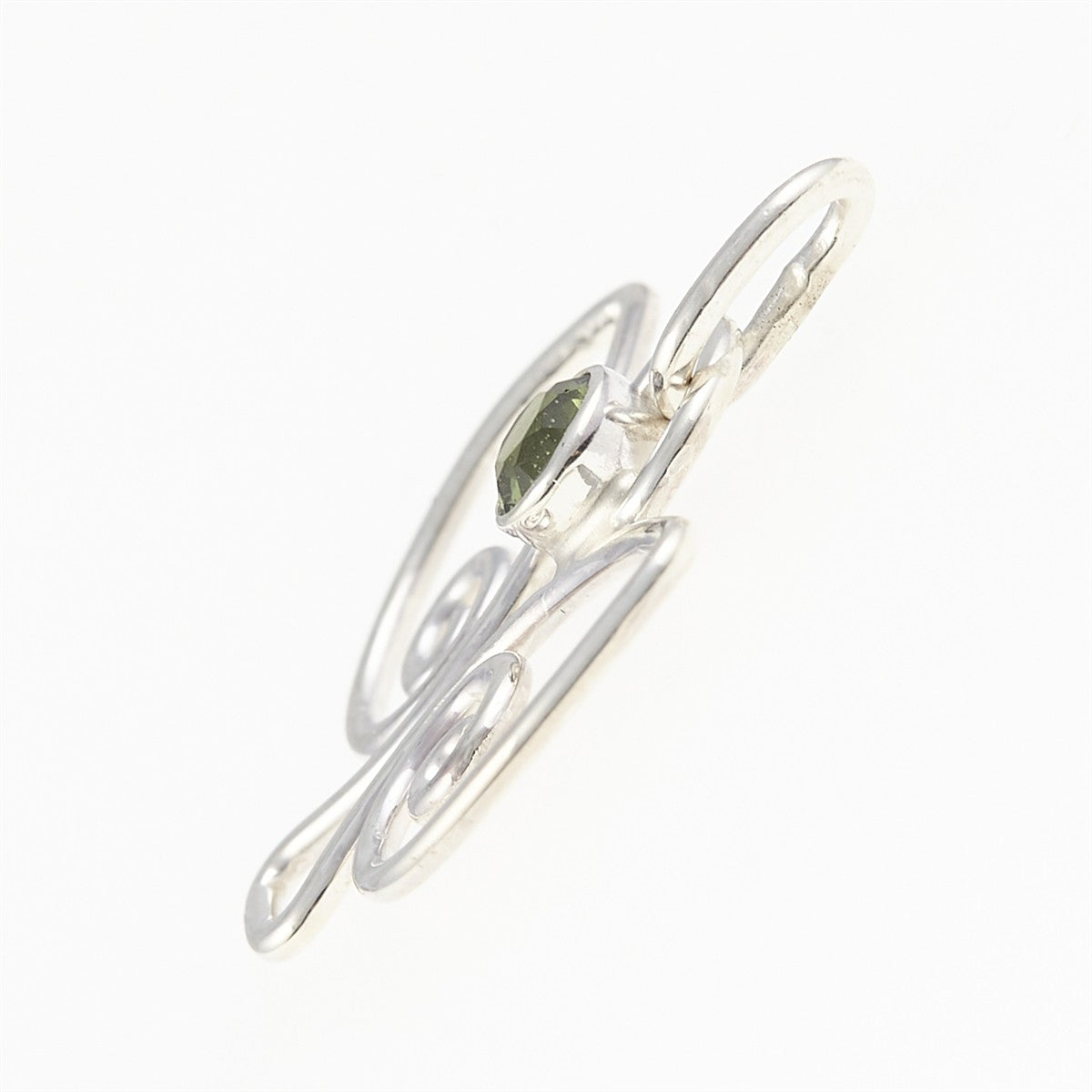Silver pendant with moldavite - angel DR25-001