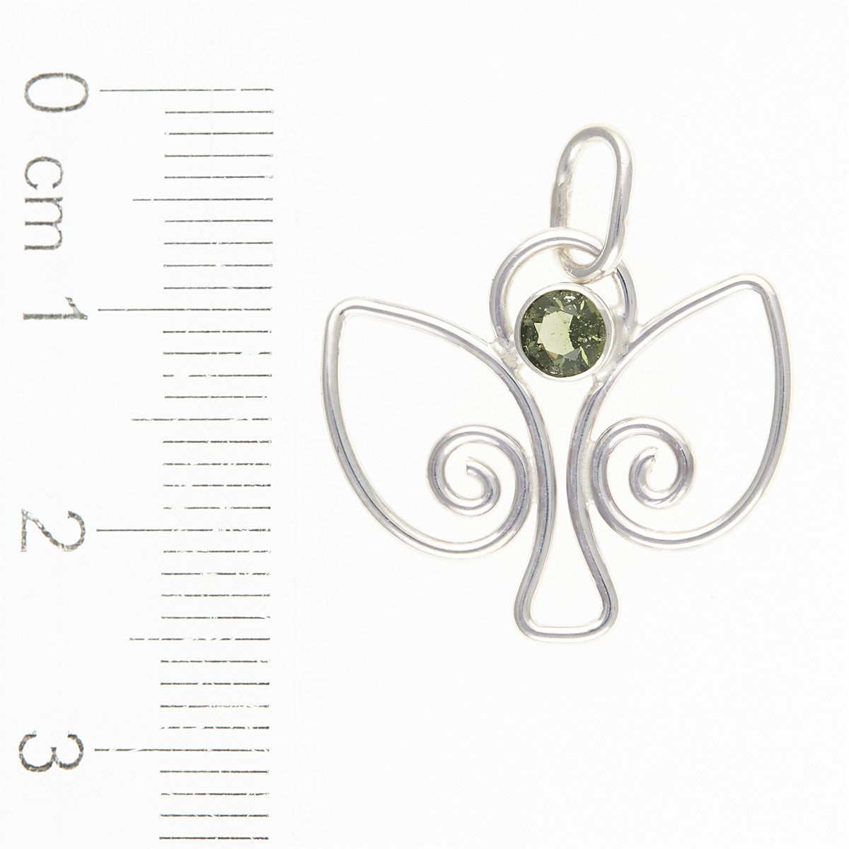 Silver pendant with moldavite - angel DR25-001