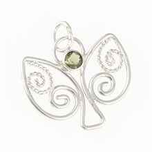 Silver pendant with moldavite - angel DR25-002