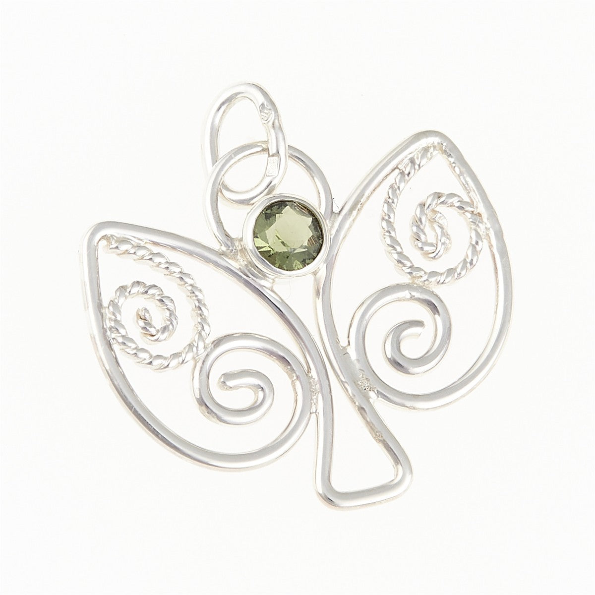 Silver pendant with moldavite - angel DR25-002