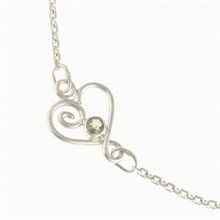 Silver bracelet with moldavite DR26-001