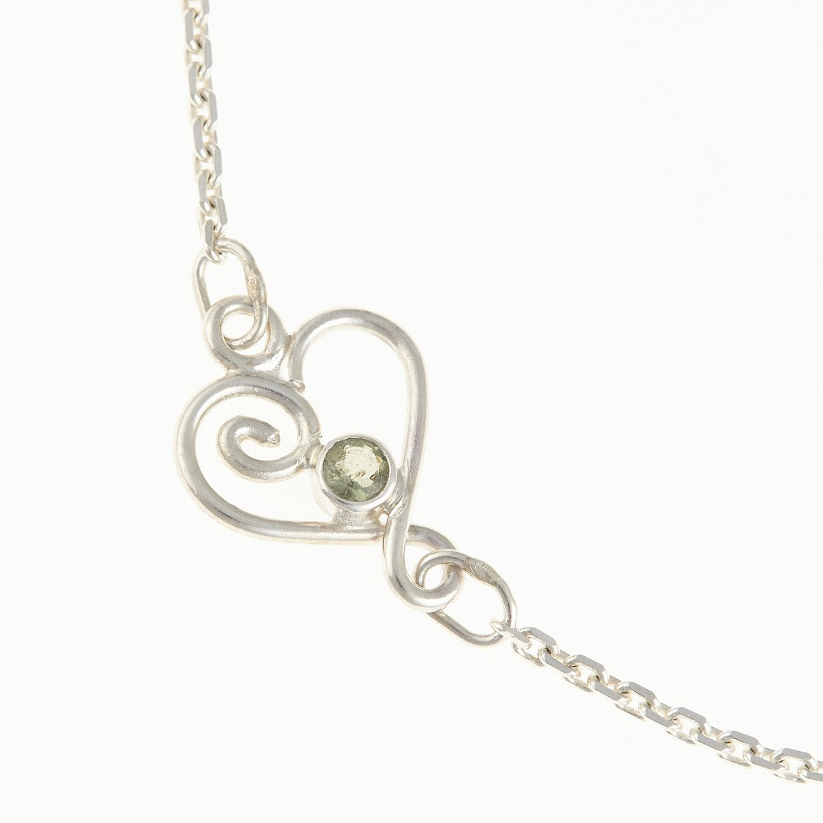 Silver bracelet with moldavite DR26-001