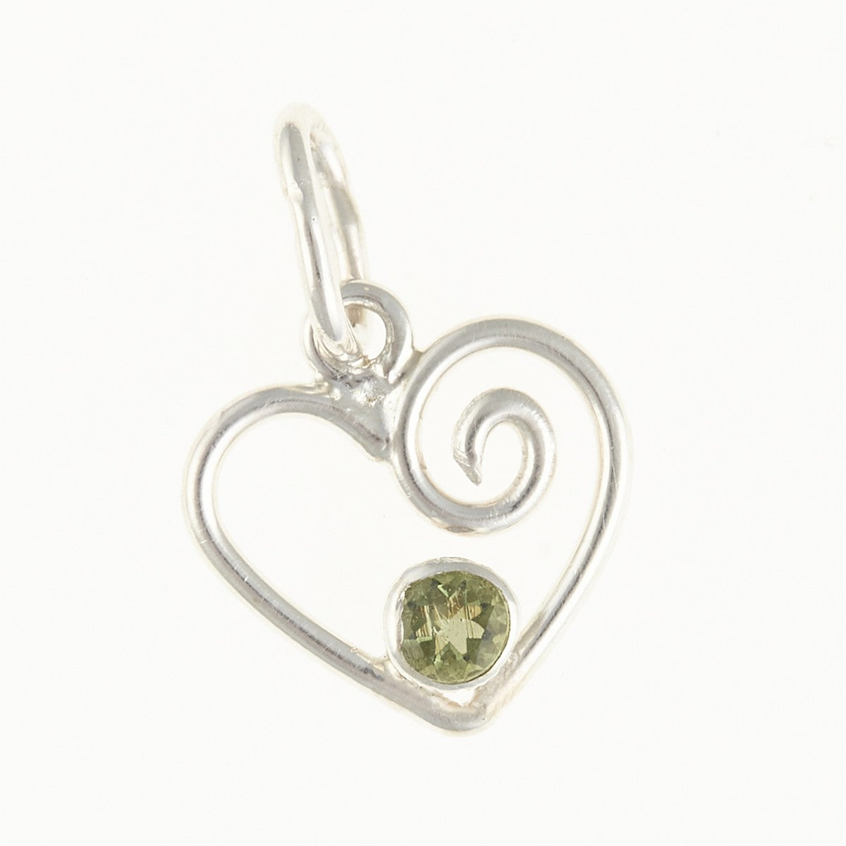 Silver pendant with moldavite - heart DR26-002