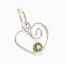 Silver pendant with moldavite - heart DR26-002