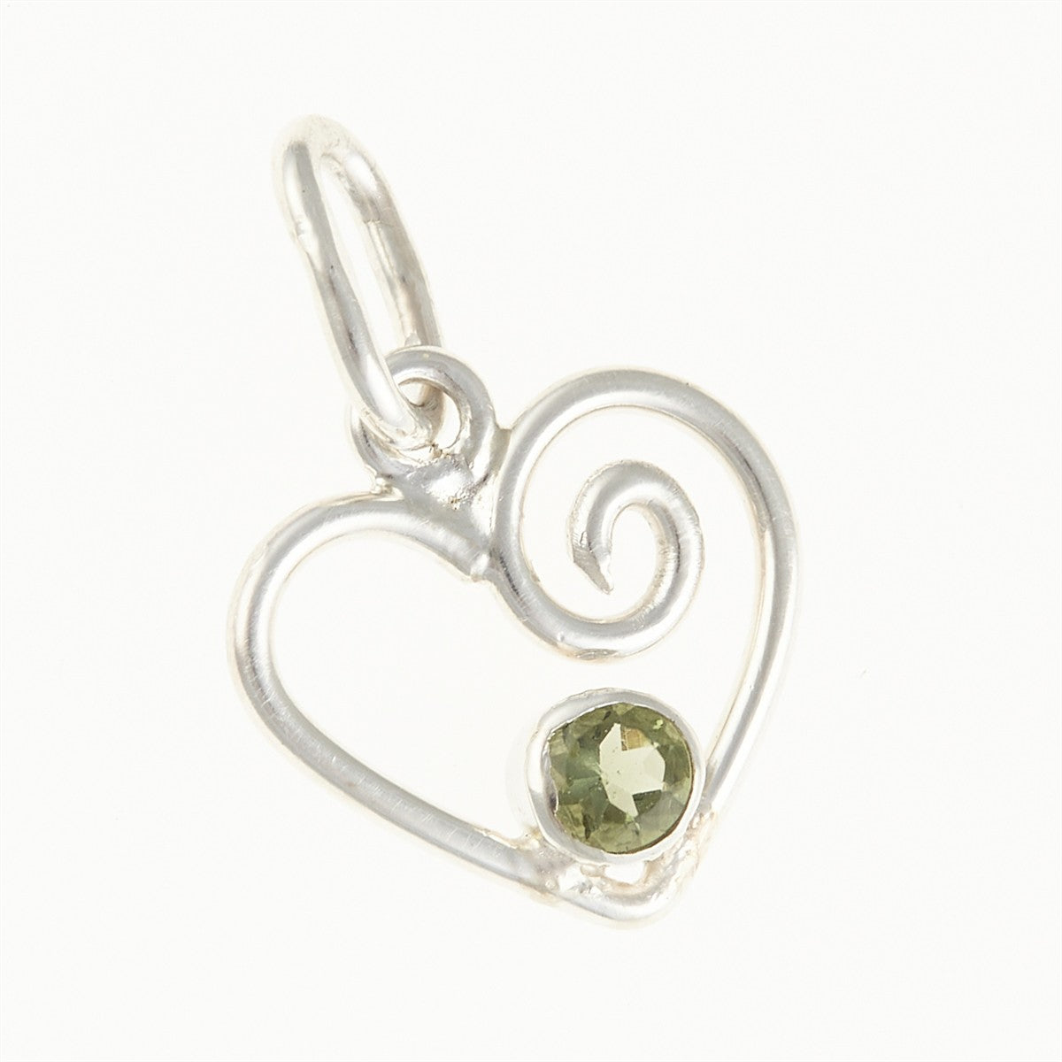 Silver pendant with moldavite - heart DR26-002