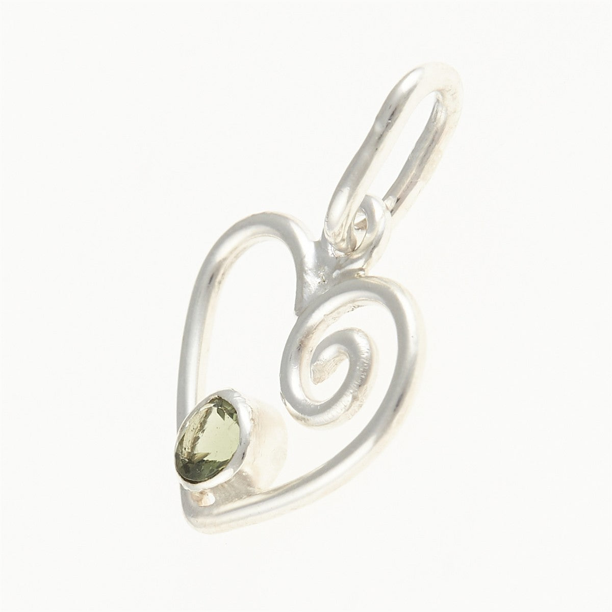Silver pendant with moldavite - heart DR26-002
