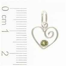 Silver pendant with moldavite - heart DR26-002