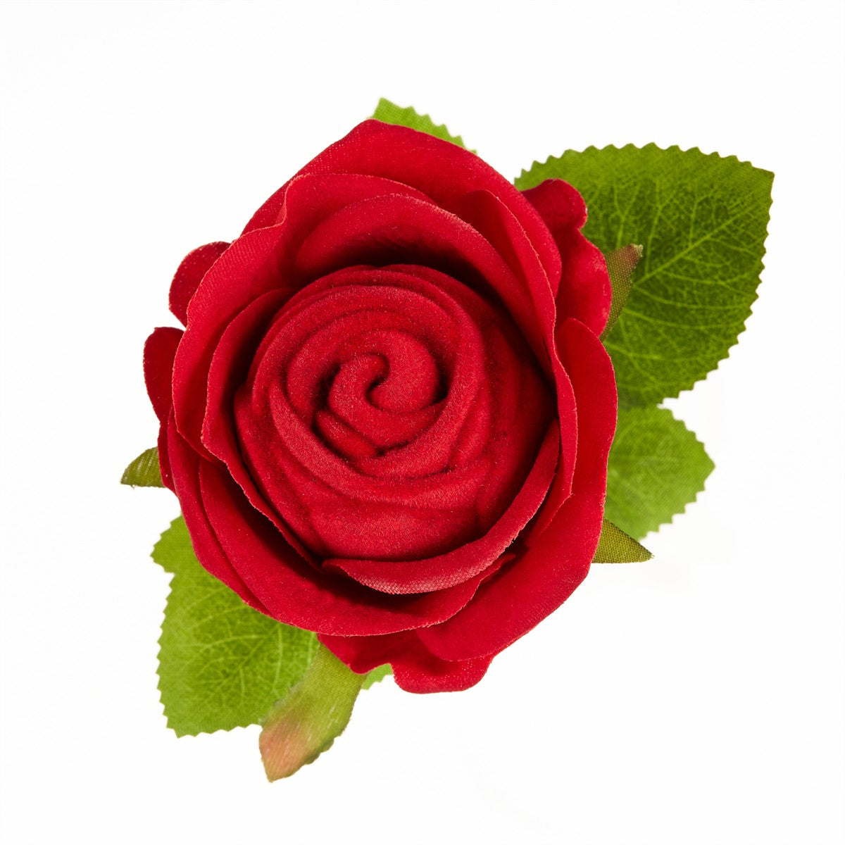 Burgundy velvet ring box - rose F-888