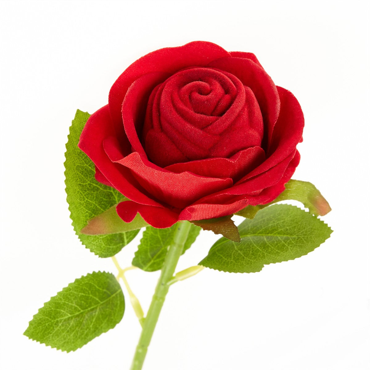 Burgundy velvet ring box - rose F-888