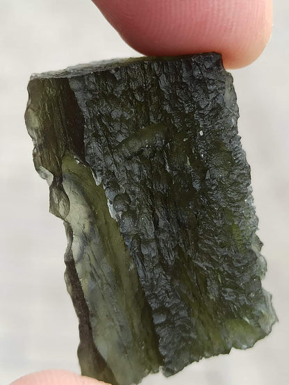 Moldavite Grezza da Nové Hrady - Dřevitý Zelený - 13.47g