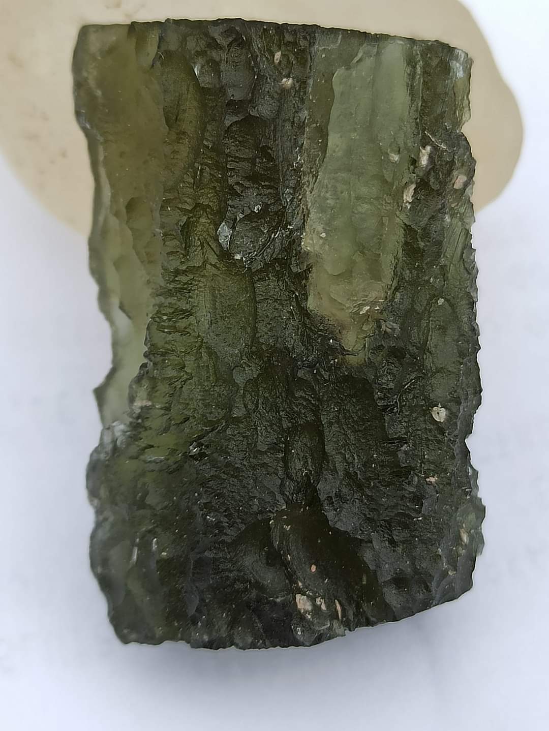 Moldavite Grezza da Nové Hrady - Dřevitý Zelený - 13.47g