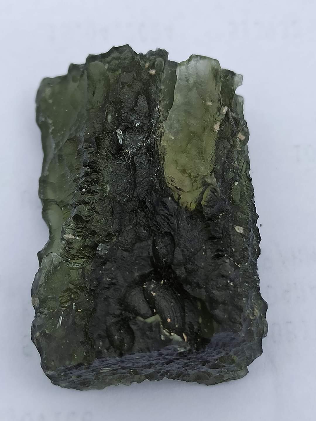 Moldavite Grezza da Nové Hrady - Dřevitý Zelený - 13.47g