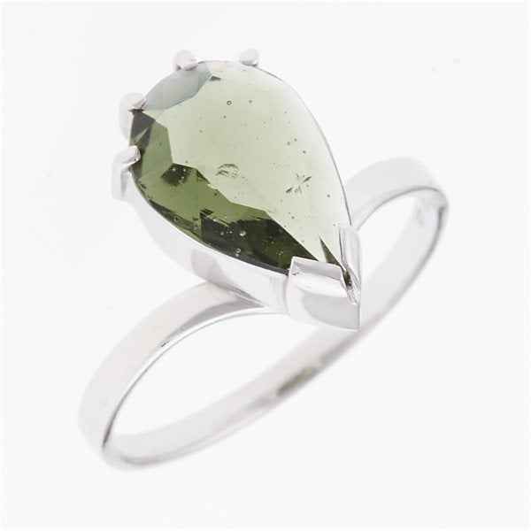 Anello Argento con codice moldavite 004