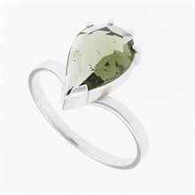 Anello Argento con codice moldavite 004