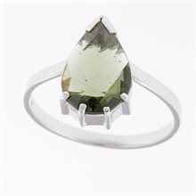 Anello Argento con codice moldavite 004